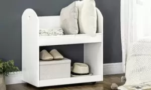 HomCom Two-Tier Storage Shelf Unit: White