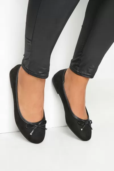 Wide & Extra Wide Fit Suede Ballerina Pumps