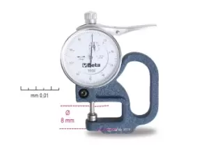 Beta Tools 1659 Dial Indicator Thickness Gauge - 0.01mm Accurate 016590001