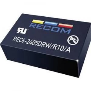 RECOM REC6 2415SRWR10A REC6 2415SRWR10A 6W DCDC Converter REC6 2415SRWR10A 18 36 Vdc 15 Vdc 400 mA 6 W