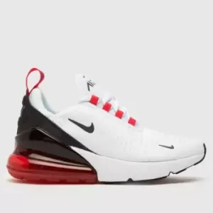 Nike White & Red Air Max 270 Youth Trainers