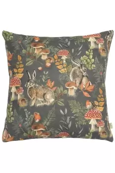 Forest Hare Repeat Hand-Painted Printed Cushion