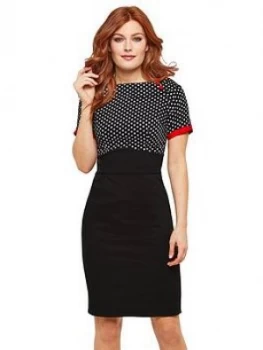 Joe Browns Passionate Polka Dot Dress - Black/Multi, Black Multi, Size 8, Women