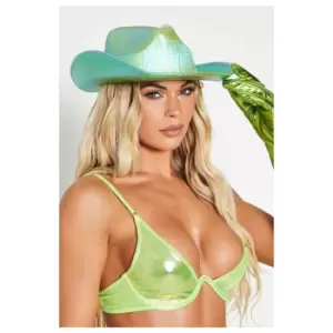 I Saw It First Metallic Western Hat - Green