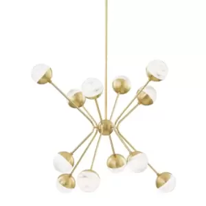 Hudson Valley Lighting Saratoga 12 Light Chandelier Aged Brass