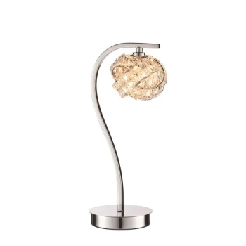 Endon Talia - 1 Light Table Lamp Chrome, Crystal (K5) Detail, G9