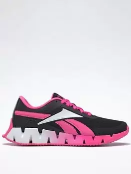 Reebok Zig Dynamica 2 Shoes, Black/Pink, Size 3 Older, Women