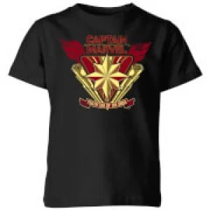 Captain Marvel Protector Of The Skies Kids T-Shirt - Black - 5-6 Years