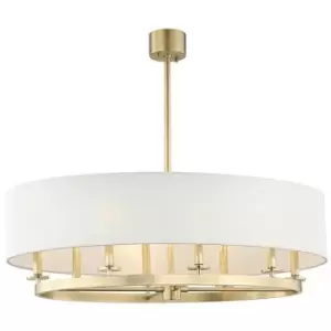 Durham 8 Light Island Light Brass, Linen