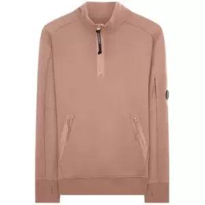 CP COMPANY Lens Arm Quarter Zip Sweatshirt - Pink