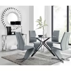 Furniture Box Cascina Dining Table and 4 Grey Willow Chairs