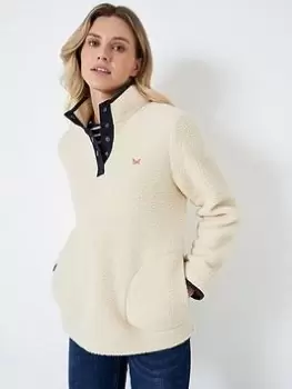 Crew Clothing Boxy Fleece - Cream, Size 18, Women