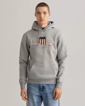 GANT Men Archive Shield Hoodie (XXL) Grey