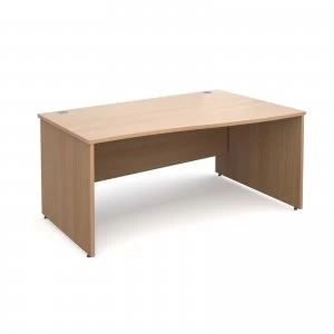 Maestro 25 PL Right Hand Wave Desk 1600mm - Beech Panel Leg Design