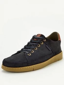 Barbour Bilby Leather Longline Cupsole Trainers - Navy