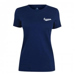 Converse Nova Small Logo T Shirt Ladies - Obsidian 426