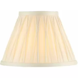 Loops - Tapered Cylinder Lamp Shade - Ivory Silk - 40W B22 - 8" Pleated Design