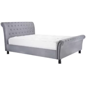 180cm Opulence Fabric Bed Grey Velvet