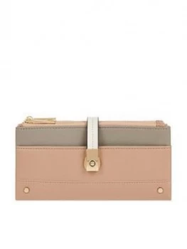 Accessorize Colour Block Flip Lock Wallet - Pastel Multi