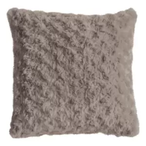 Crossland Grove Woodlander Faux Fur Cushion Taupe 45 X 45Cm