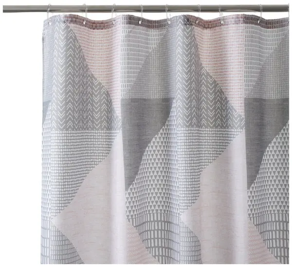 Catherine Lansfield Larsson Geo Shower Curtain - Pink