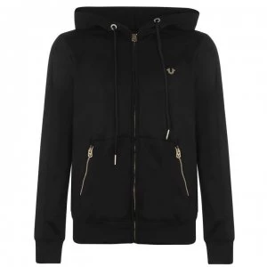 True Religion Zip Logo Hoodie - Black/Gold