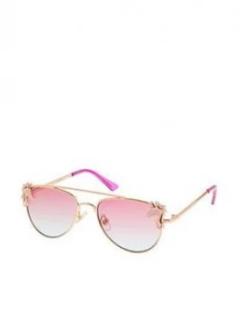 Monsoon Girls Narla Unicorn Aviator Sunglasses With Case - Pink