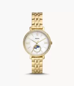 Fossil Women Jacqueline Sun Moon Multifunction Gold-Tone Stainless Steel Watch