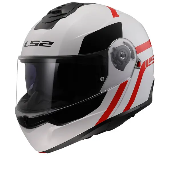 LS2 FF908 STROBE II AUTOX White Red-06 Modular Helmet Size M