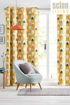 Scion Sula Eyelet Curtains Yellow