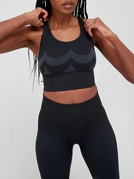 adidas Marimekko Aeroknit Light Support Bra - Grey/Black, Grey/Black Size XS Women