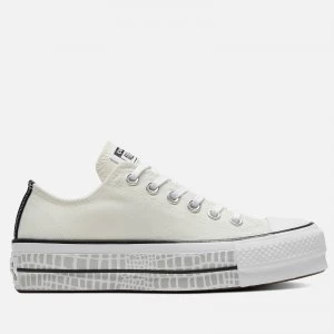 Converse Womens Chuck Taylor All Star Digital Daze Lift Ox Trainers - White - UK 3