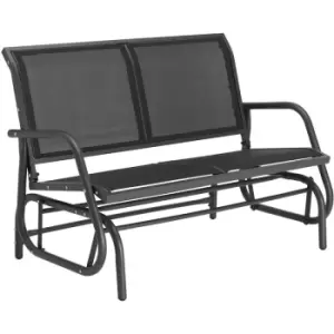 Garden swing bench Greta, 2-seater (121x72x86.5cm) - garden swing seat, bench swing, rocking garden bench - black