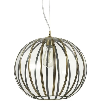 Ideal Lux Rondo - 1 Light Spherical Ceiling Pendant Burnished Finish