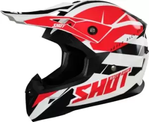 Shot Pulse Revenge Motocross Helmet, black-white-red, Size S, black-white-red, Size S