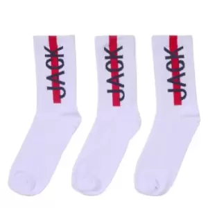 Jack Wills Wills 3 Pack of Sports Socks Child Boys - White