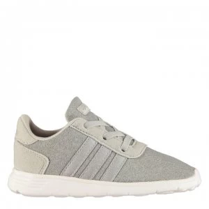 adidas Lite Racer Infant Girls Trainers - LtGrey/Silv/Wht