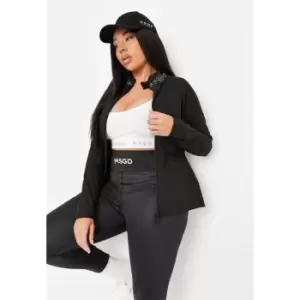 Missguided Plus Soft Luxe Zip Thru Jacket - Black