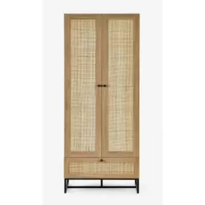 Padstow Industrial Rattan Double Wardrobe - Julian Bowen