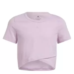 adidas Yoga Crop T-Shirt Juniors - Pink