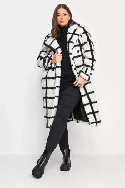 Borg Checkered Maxi Coat