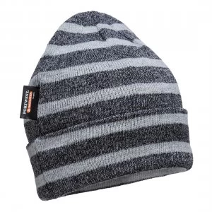 Portwest Insulatex Striped Beanie Hat Grey One Size