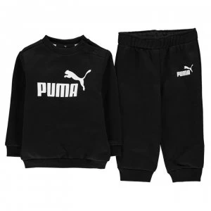 Puma Crew Fleece Tracksuit Baby Boys - Black/White