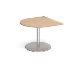 Eternal radial extension table 1000mm x 1000mm - brushed steel base and beech top