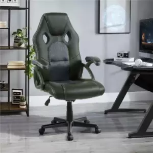 Neo Tilt Swivel pu Leather Mesh Office Racing Gaming Style Computer Desk Support Chair - Grey