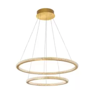 Merano - Churchill Integrated LED Pendant Ceiling Light Brass Gold Aluminium LED 56W 3555Lm 2926K