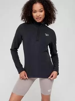 Reebok Polar Fleece Half Zip - Black, Size 2Xs, Women