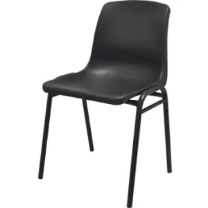 Lincoln Polypropylene H/D Stacking Chair Black - Black