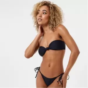 Jack Wills Knot Detail Bandeau Bikini Top - Black