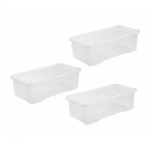 Wham Crystal 62L Box and Lid 4pk Plastic